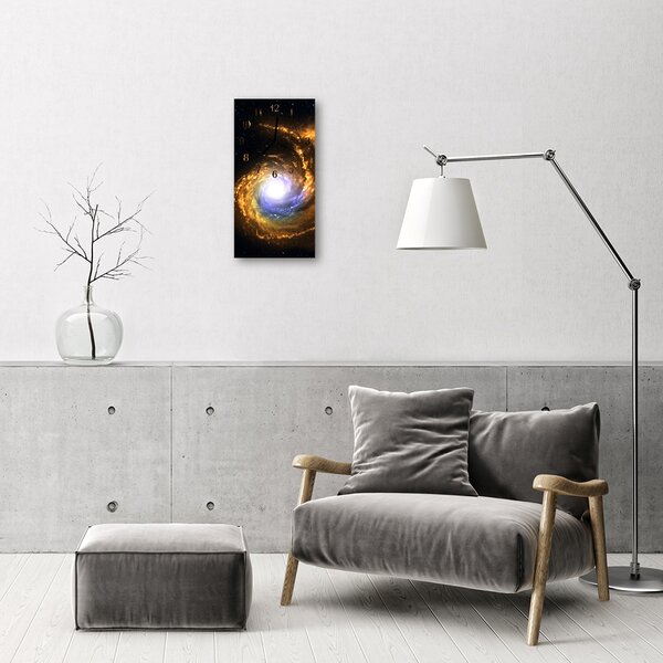 Skleněné hodiny vertikální Cosmos galaxie barevná 30x60 cm