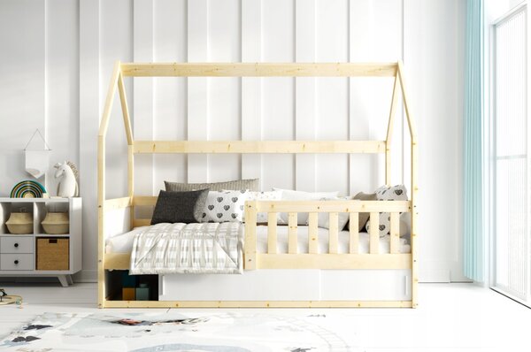 HRUŠKA Domčeková posteľ SMART Domček natural 160x80 cm - prírodná borovica