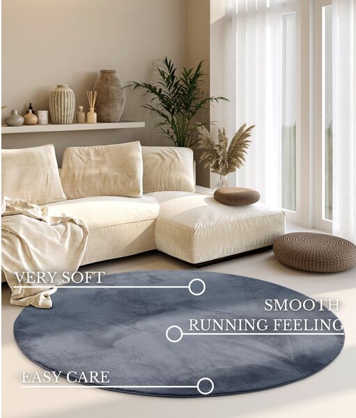 Antracitový okrúhly koberec ø 160 cm Leon – Villeroy&Boch