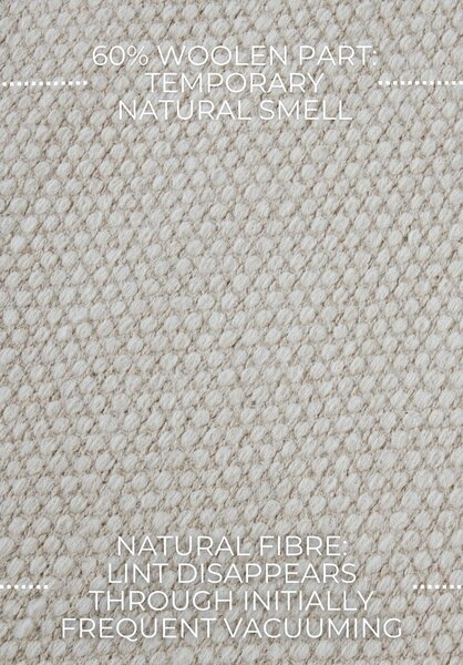 Krémovobiely ručne tkaný behúň s prímesou vlny 80x200 cm Pradesh Natural White – Elle Decoration