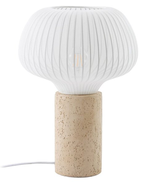 Stolové Lampa Lucande, Eloise, Biela, Obývacia izba, Tkanina / Textil, Škandinávsky