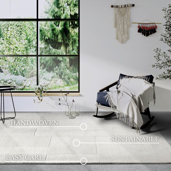 Krémovobiely ručne tkaný vlnený koberec 120x170 cm Charlotte – Villeroy&Boch