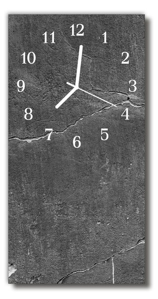 Sklenené hodiny vertikálne Šedá kamenný múr 30x60 cm