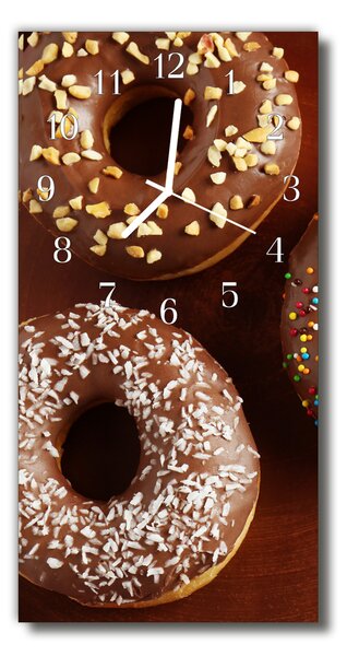Sklenené hodiny vertikálne Kuchynské šišky sladké hnedé 30x60 cm