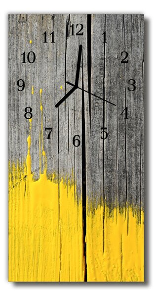 Sklenené hodiny vertikálne Žltá farba žltá 30x60 cm