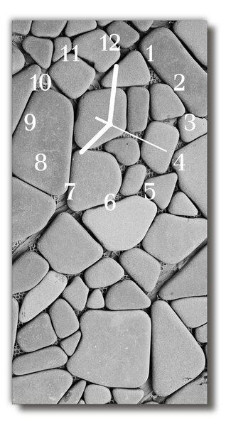 Sklenené hodiny vertikálne Príroda kamene šedé 30x60 cm