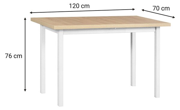 Jedálenský stôl Mixi 3 120x70 - sonoma / biela