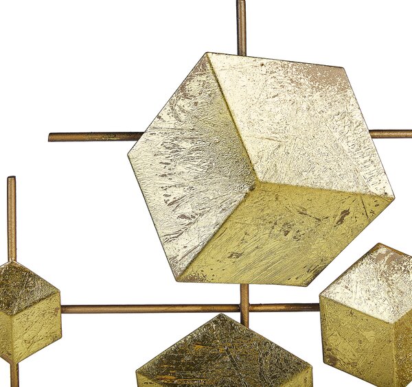 Nástenná dekorácia zlatá železo nepravidelný tvar geometrický vzor moderný glamour štýl dekorácie doplnky