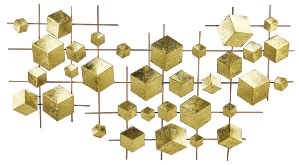 Nástenná dekorácia zlatá železo nepravidelný tvar geometrický vzor moderný glamour štýl dekorácie doplnky