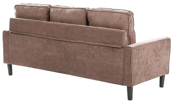Pohovka hnedá látková čalúnená 3 miestna s taburetom mid century modern obývacia izba