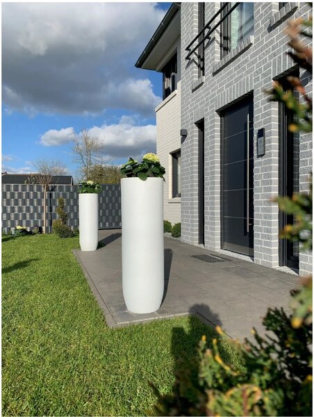 Kvetináč SOLERIO, výška 80 cm, sklolaminát, biely
