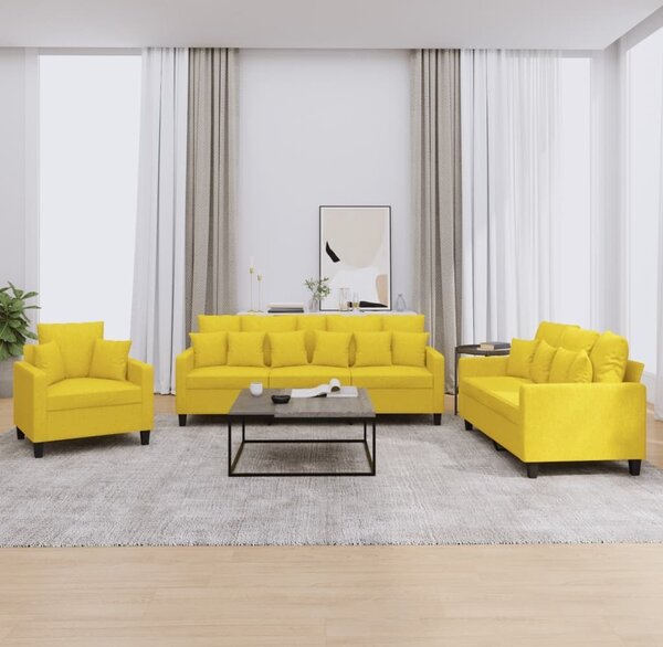 Maison Exclusive – 3-dielna sedacia súprava s vankúšmi, svetložltá látka