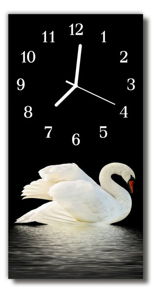 Sklenené hodiny vertikálne Zvieratá labutia farebné vták 30x60 cm