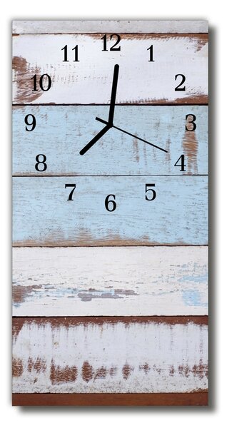 Sklenené hodiny vertikálne Modré drevo 30x60 cm