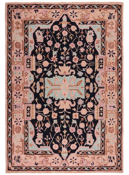 Flair Rugs , Kusový koberec Wool Loop Blossom Pink/Black, 160x230, ružová, obývacia izba