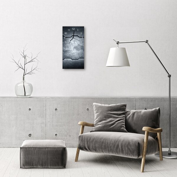 Skleněné hodiny vertikální Kovové kovové stříbro 30x60 cm