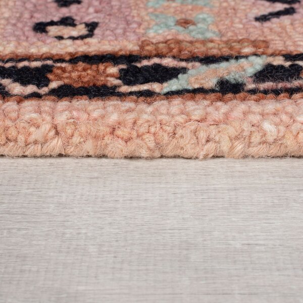 Flair Rugs , Kusový koberec Wool Loop Blossom Pink/Black, 160x230, ružová, obývacia izba