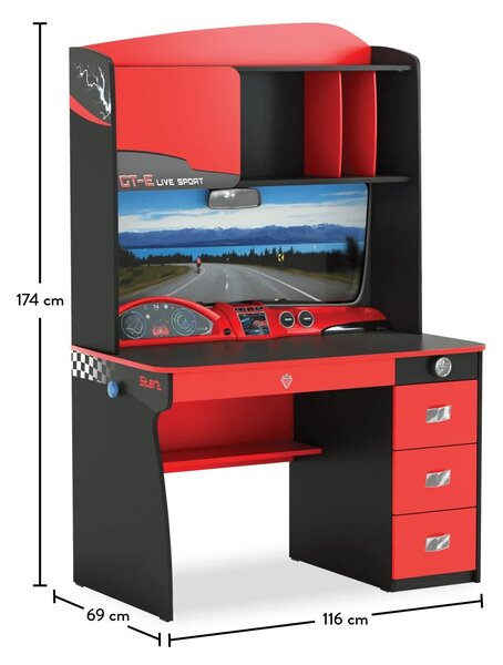 Detský písací stôl s nadstavbou CONCEPT CHAMPION RACER