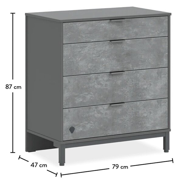 Študentská komoda SPACE GREY