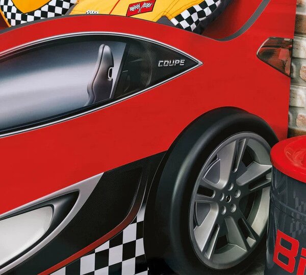 Detská autoposteľ RACECUP 90x190 cm (červená)
