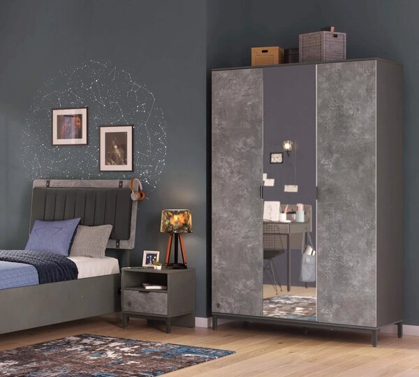 Študentská skriňa 3-dverová SPACE GREY