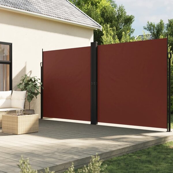 Maison Exclusive – bočná markíza s výsuvom, hnedá, 200 × 1200 cm