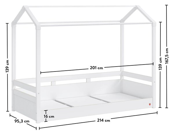 Detská posteľ - Domček 2 MONTES WHITE (90x200 cm)