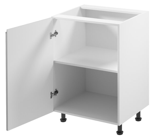 KONDELA Spodná skrinka, biela/sivá extra vysoký lesk, ľavá, AURORA D601F
