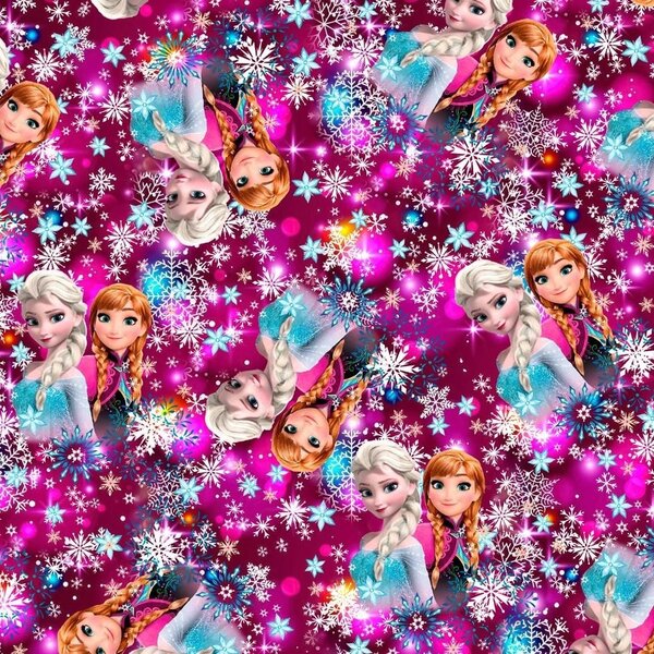 Metráž Teplákovina digital - Frozen Anna a Elza