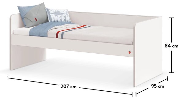 Študentská spodná posteľ STUDIO MONTES WHITE (90x200 cm)