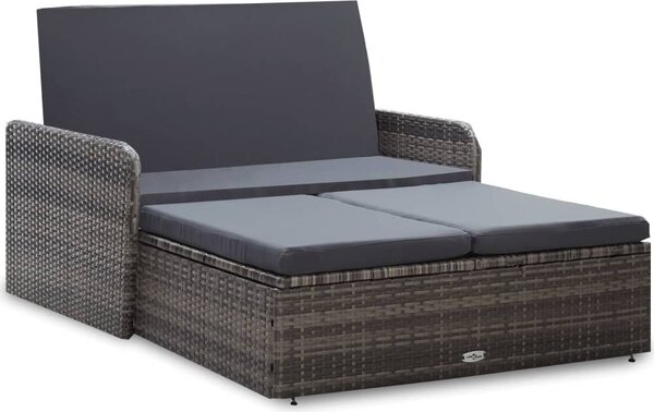 Maison Exclusive – 2-dielna záhradná súprava s vankúšmi, poly ratan, sivá