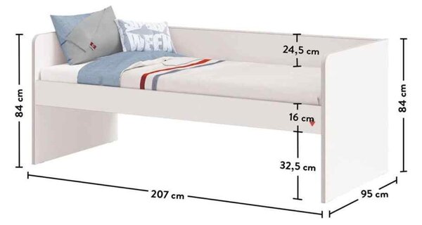 Študentská posteľ STUDIO VARIA WHITE s prístelkou (90x200cm)
