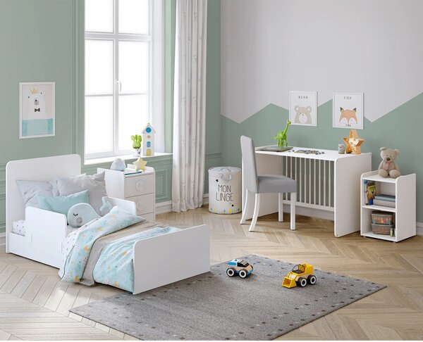 Rastúca postieľka s prebaľovacím pultom BABY COTTON (70x115-70x160 cm)