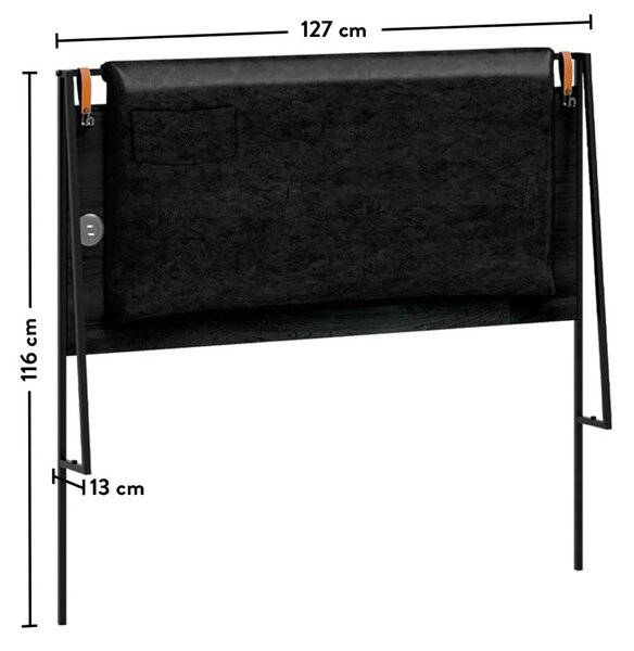 Čelo k posteli XL DARK METAL (120 cm)
