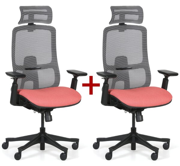 Kancelárska stolička JANE 1+1 ZADARMO, červená