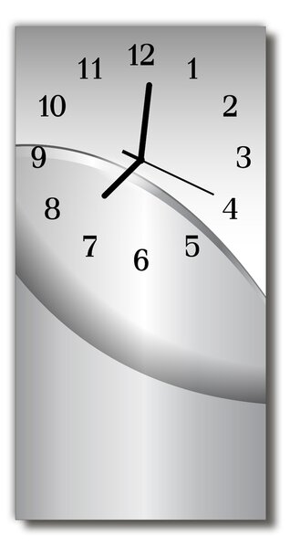 Sklenené hodiny vertikálne Kovová šedá grafika 30x60 cm