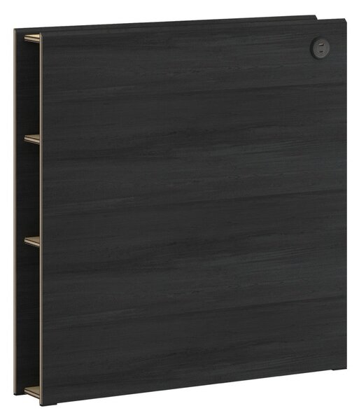 Čelo k posteli L BLACK s poličkami (100 cm)