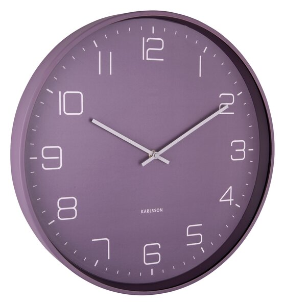 KARLSSON Nástenné hodiny Lofty – fialová ∅ 40 × 4,5 cm