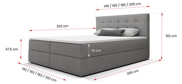 Manželská posteľ 180x200 s úložným priestorom STIG 2 - hnedá