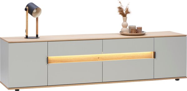 NÍZKA KOMODA, sukový dub, farba duba, svetlosivá, 225,6/54,2/48 cm Dieter Knoll - Komody