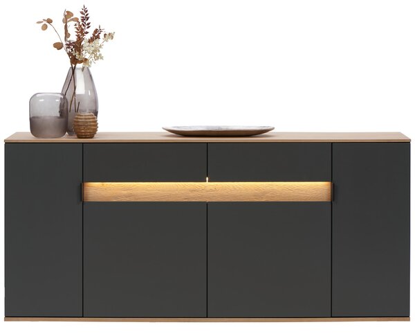 ŠIROKÁ KOMODA, antracitová, farba duba, 180,6/82/42 cm Dieter Knoll - Komody