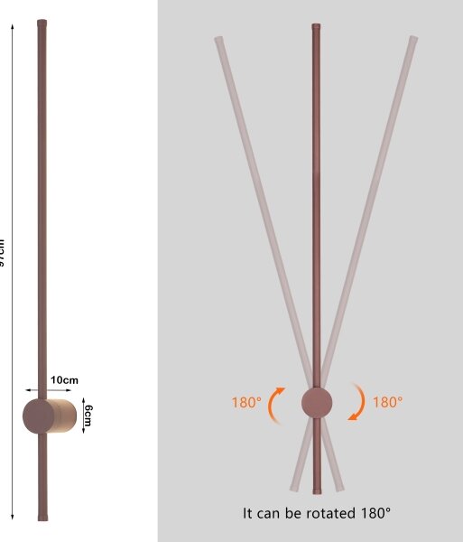 Brilagi - LED vonkajšie nástenné svietidlo AURA LED/20W/230V 3000K IP54 97 cm hnedé CRI 90