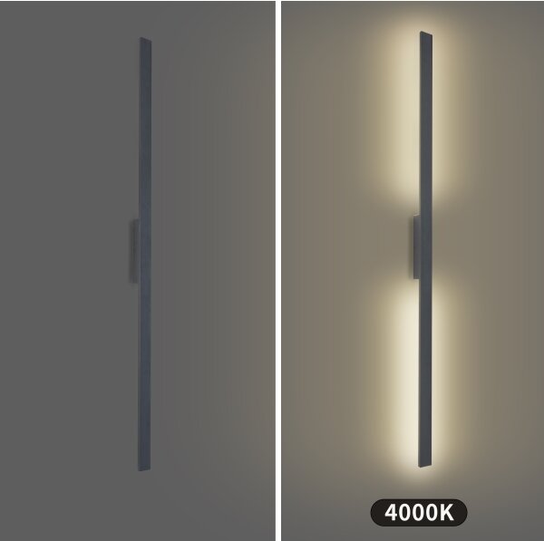 Brilagi - vonkajšie nástenné LED svietidlo LUNA, 30 W, 230 V, 4000 K, IP65, 150 cm, antracit, CRI 90