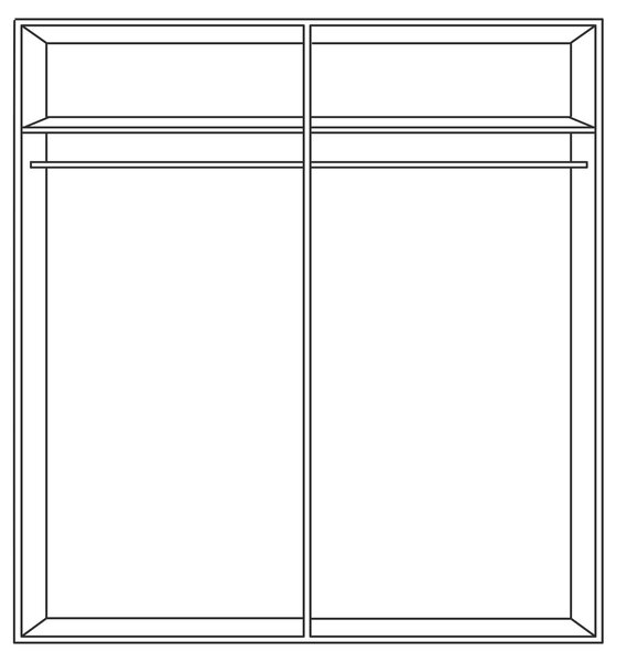 SKRIŇA S OTOČNÝMI DVERAMI, tmavosivá, dub artisan, 205/209/60 cm Hom`in - Skrine