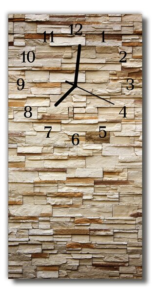 Nástenné hodiny vertikálne Dekoratívne béžovej kamene 30x60 cm