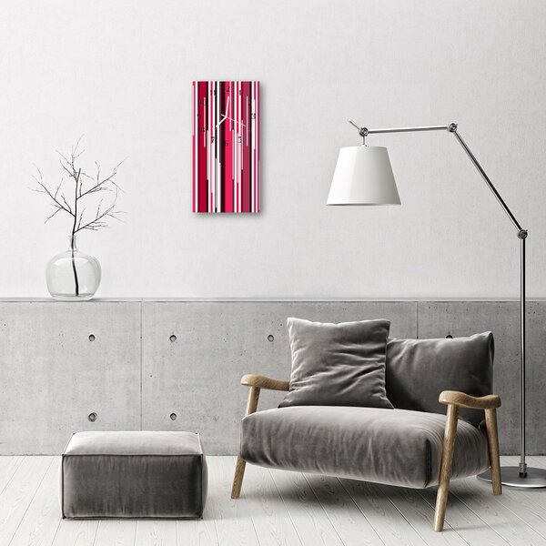 Nástěnné hodiny vertikální  Umělecké pruhy barevných čar 30x60 cm