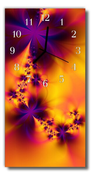 Nástenné hodiny vertikálne Kvety farebné abstrakcie 30x60 cm