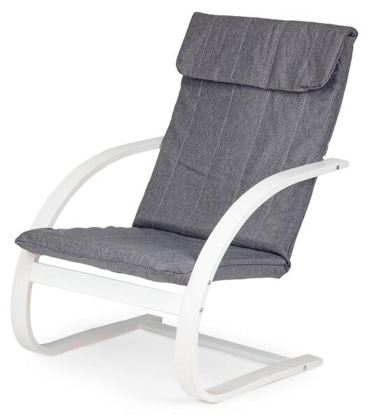 ModernHome TXWQM-31 Fínske hojdacie kreslo - biele/sivé