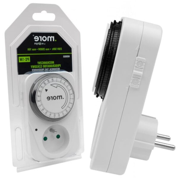 ECOLIGHT Analógový časovač 24H 3500w 16a 230v 50Hz
