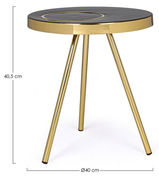 KESAR čierny konferenčný stolík D40cm